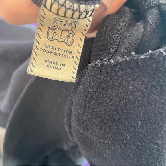 ENTREE LS Men’s Mixed Media Sweatshirt Black Faux Leather Pullover Small - Picture 4 of 5